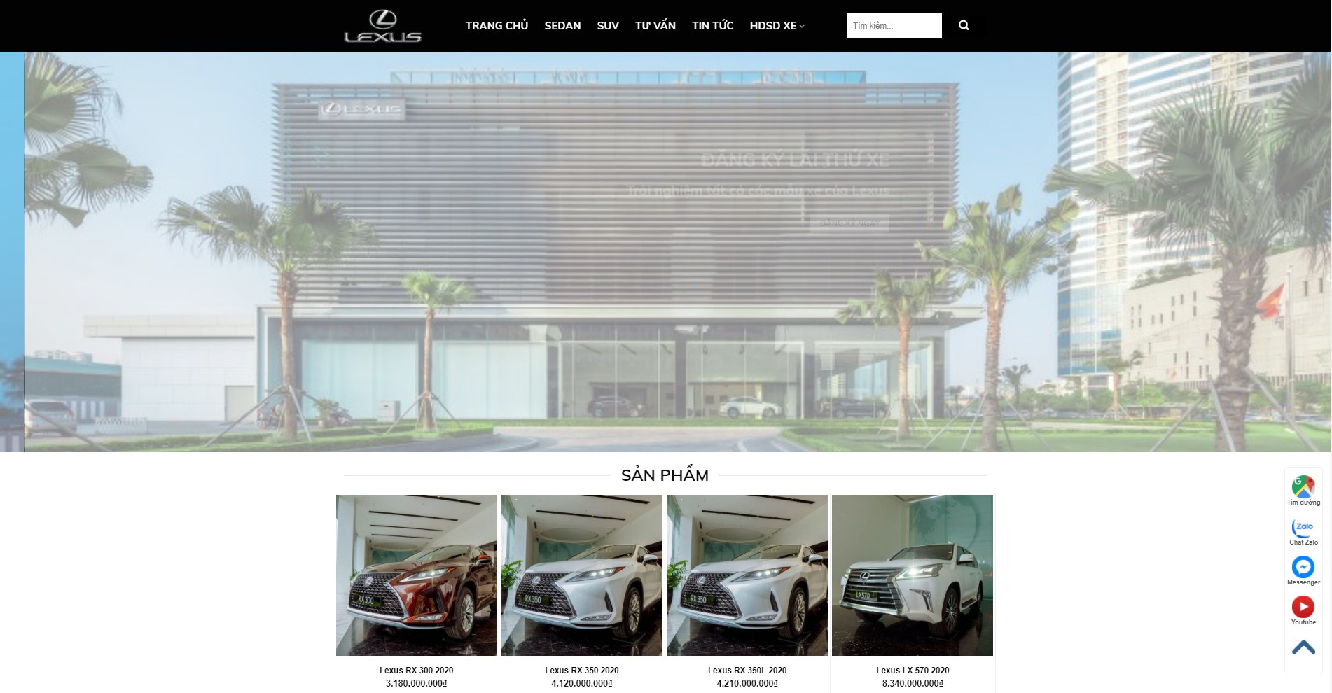 Trang chủ Website ô tô Lexus 
