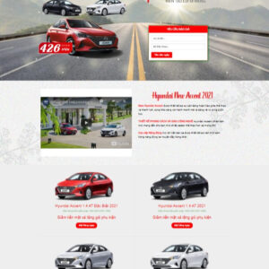 Giao diện trang chủ website bán xe ô tô hyundai