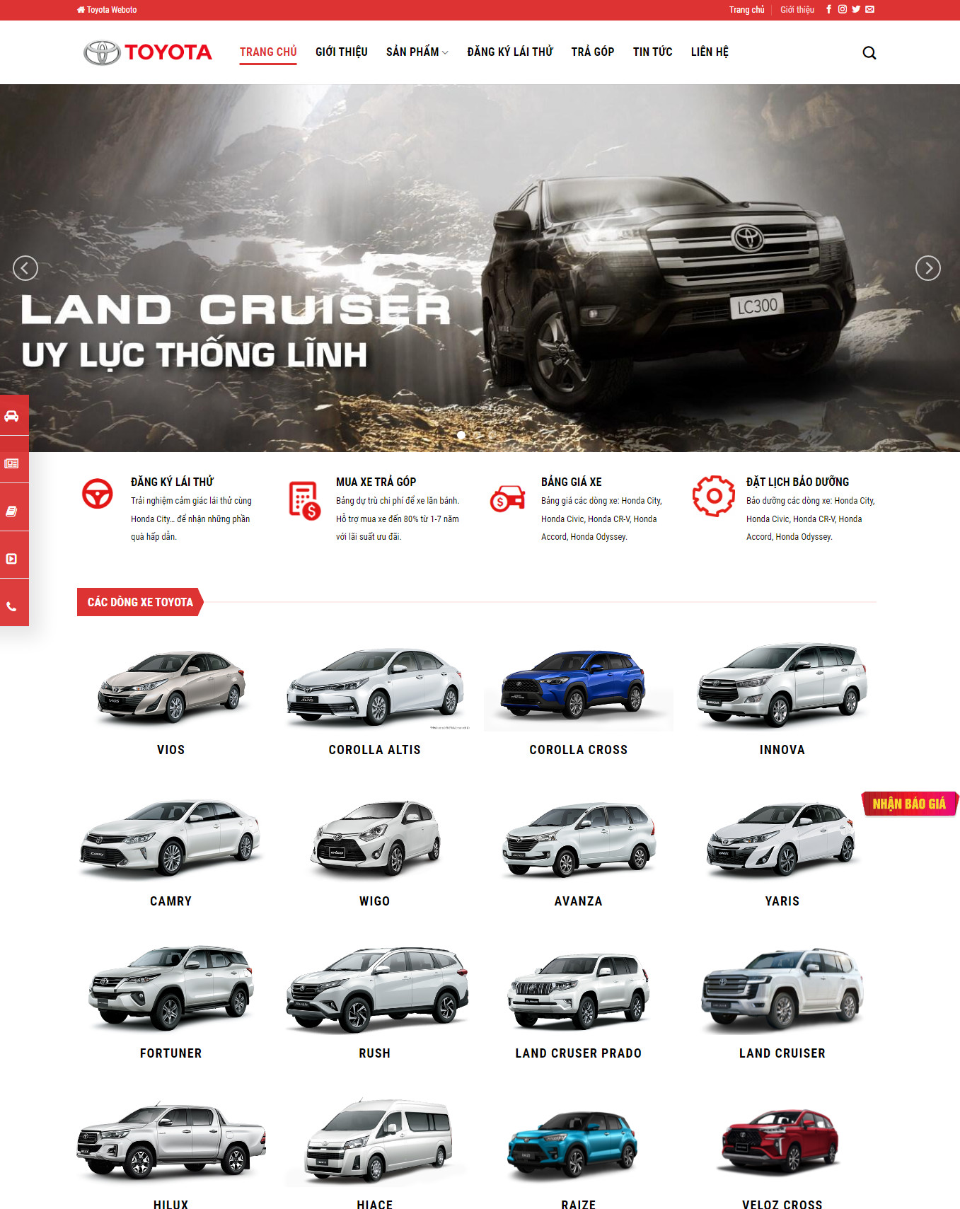Giao diện website bán xe ô tô chuẩn seo