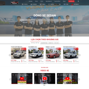 Giao diện website kinh doanh xe cũ