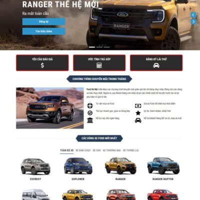 Giao diện website xe Ford đẹp